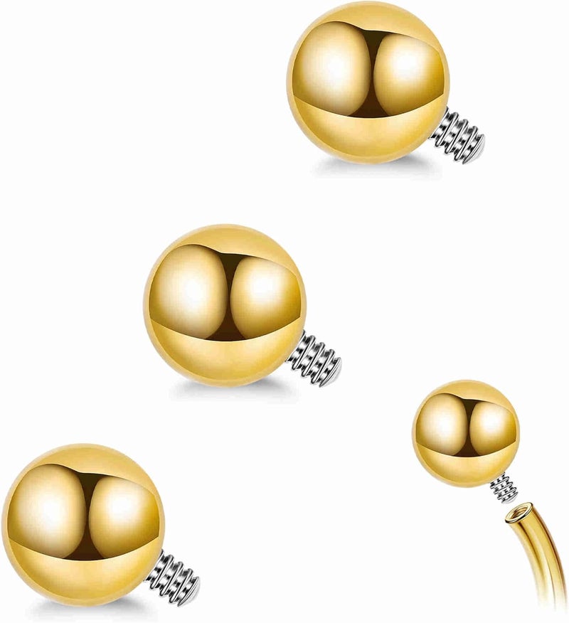 Masedy 3PCS 14G Titanium Replacement Balls for Piercing Internally Threaded Belly Button Piercing CZ Nipple Tongue Industrial Ring Top Piercing Jewelry Parts 5mm - Image 1